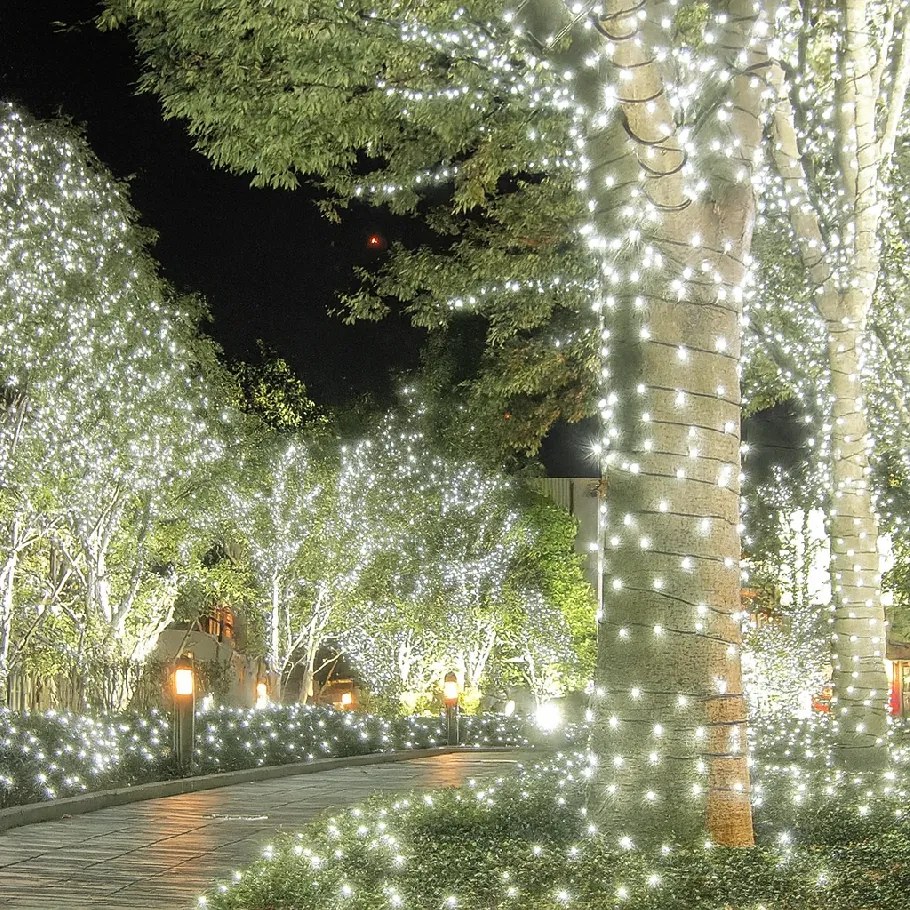 Vianočné svetielka vonkajšie FLASH studená biela 300 LED