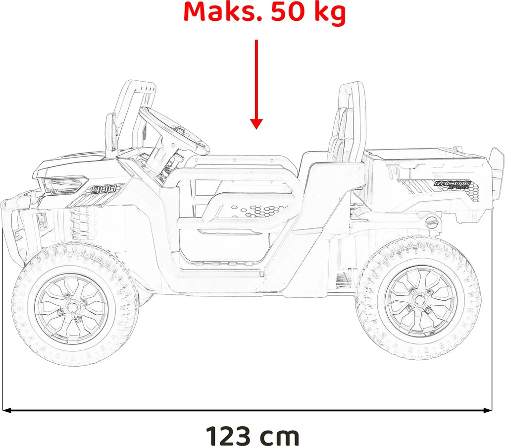 Ramiz Detské auto Pick-Up Speed 900 Čierna + pohon 4x4 + pohyblivá pumpa