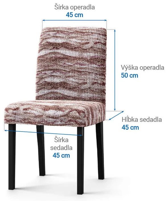 Bielastické poťahy OCEANO NOVÉ hnedo-vínové stoličky s operadlom 2 ks (45 x 45 x 50 cm)