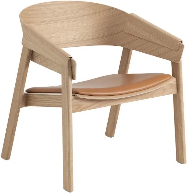 Muuto Kreslo Cover Lounge Chair, koža, cognac/oak