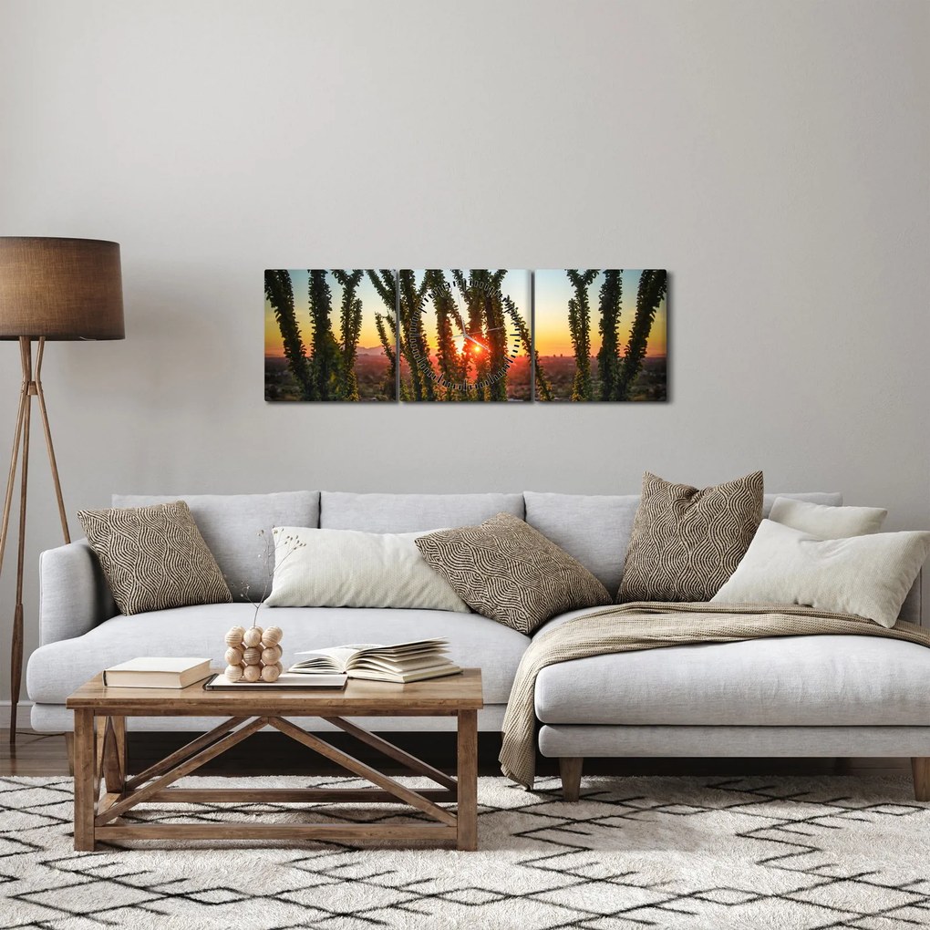 Obraz - Rastliny (s hodinami) (90x30 cm)