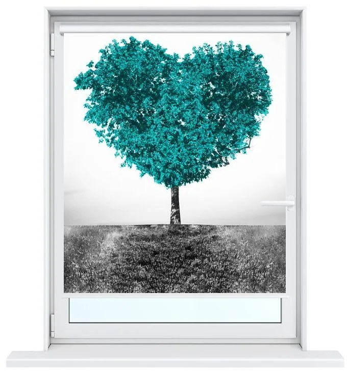 Gario Roleta s potlačou Tyrkysový strom lásky Veľkosť: 80 x 150 cm