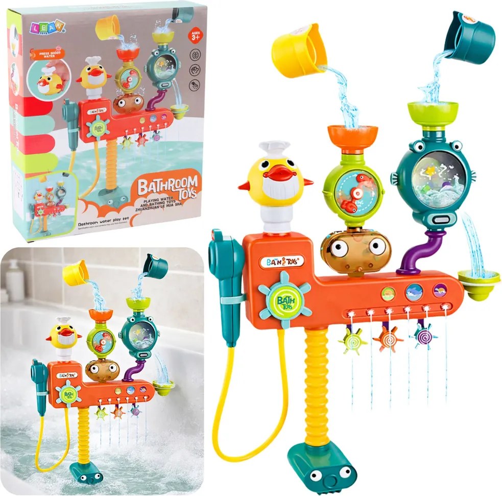LEAN Toys Plavecká hračka do vane Kotúčové poháre Sprcha