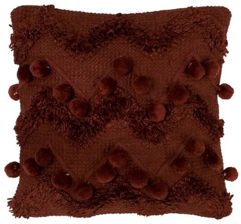 Vínový vankúš s brmbolcami ZigZag - 45 * 45cm