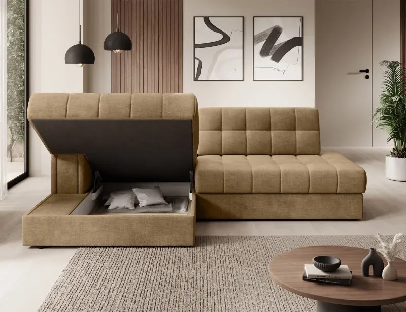 Sedacia súprava Katrin, Ľavá, hnedá (monolith 09)