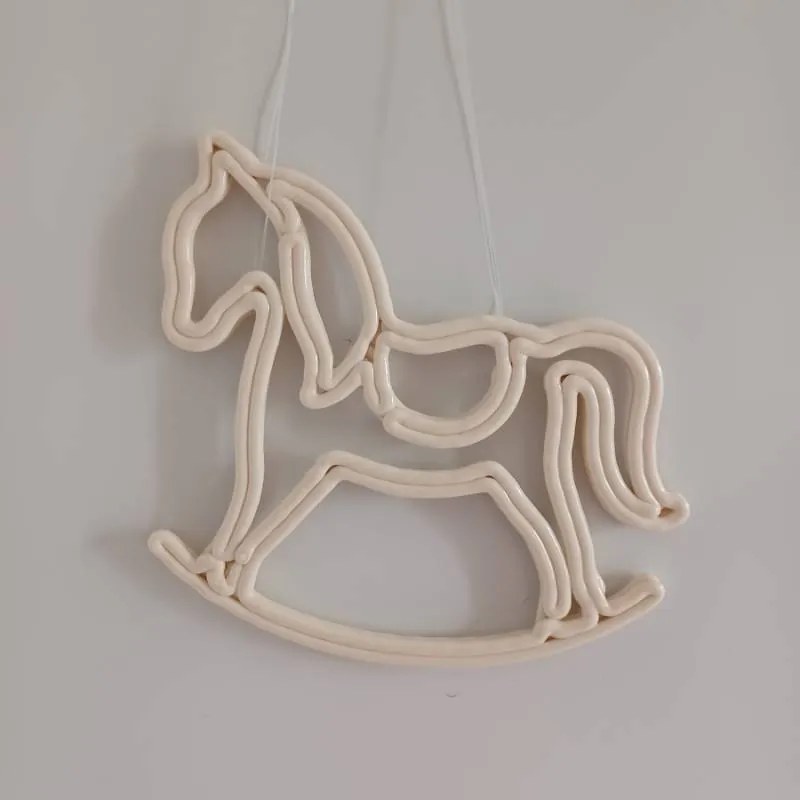 DECOLED Vánoční koníček, 30 cm, bílá