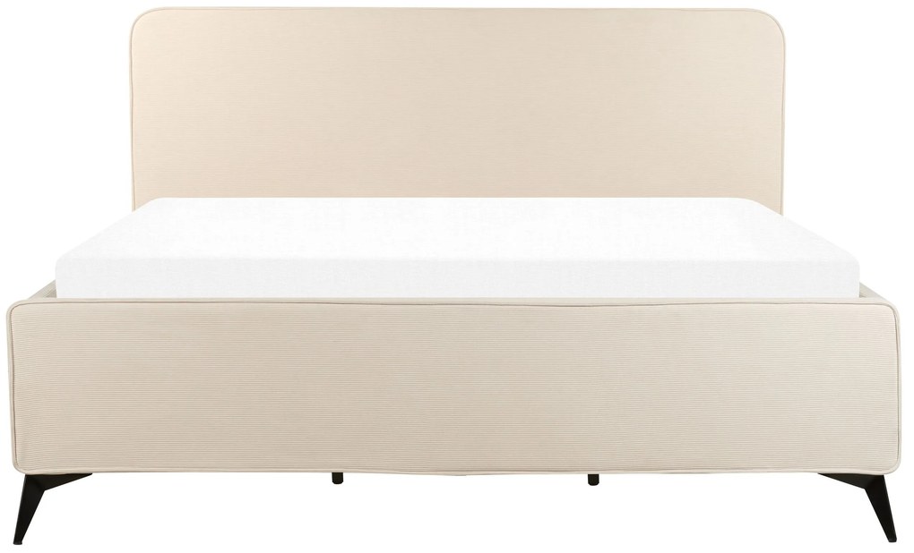 Menčestrová posteľ 180 x 200 cm béžová VALOGNES Beliani