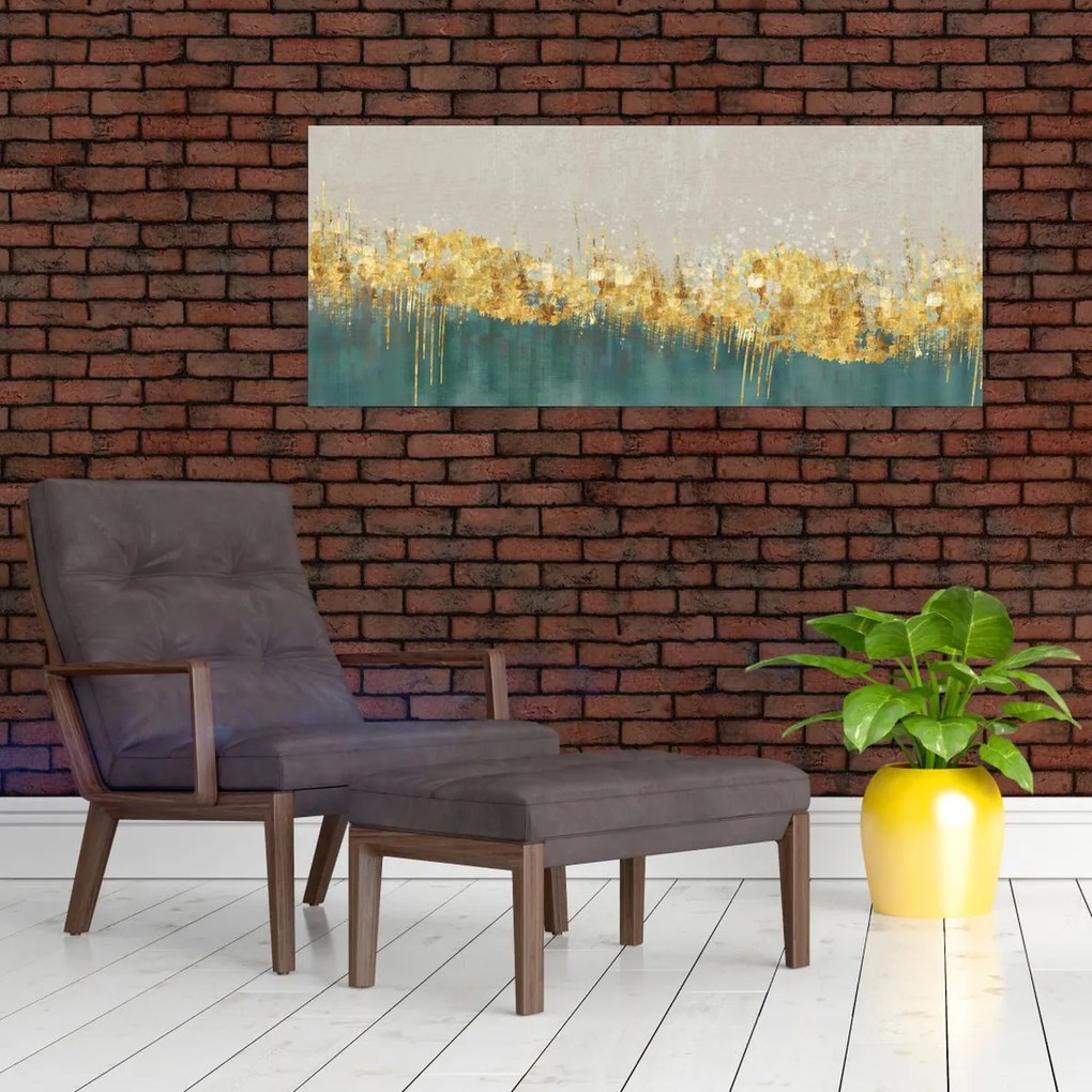 Obraz - Textúra so zlatým dekorom (120x50 cm)