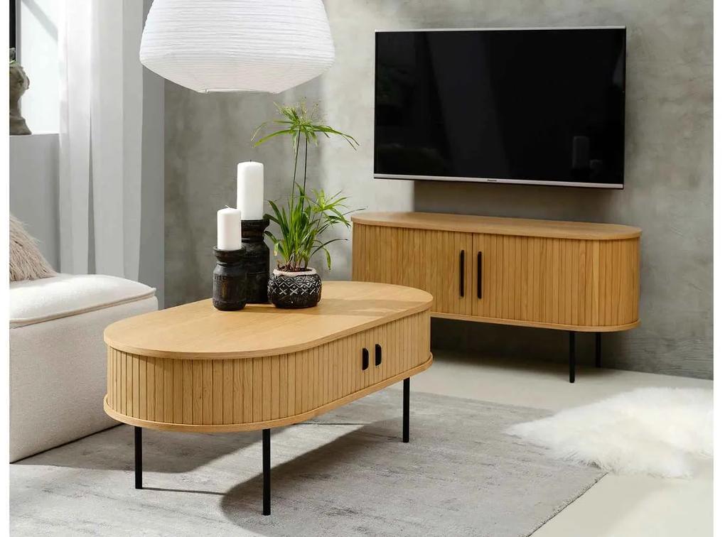 Dizajnový TV stolík Vasiliy 120 cm prírodný dub