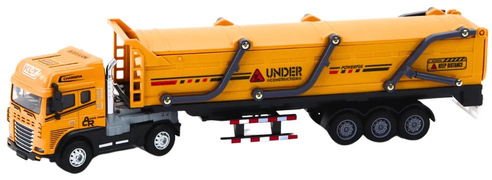 LEAN TOYS Nákladné auto s prívesom TIR Transport 1:24, zvuky, svetlá – žlté