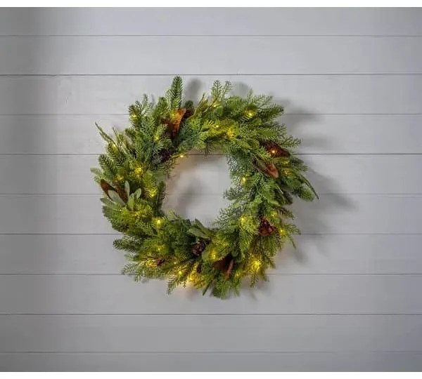 STAR TRADING Svietiaci vianočný veniec Mixi Ø 60 cm