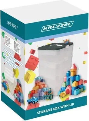 KRUZZEL Box na stavebnicu so 4 úrovňami - organizér na hračky - Kruzzel