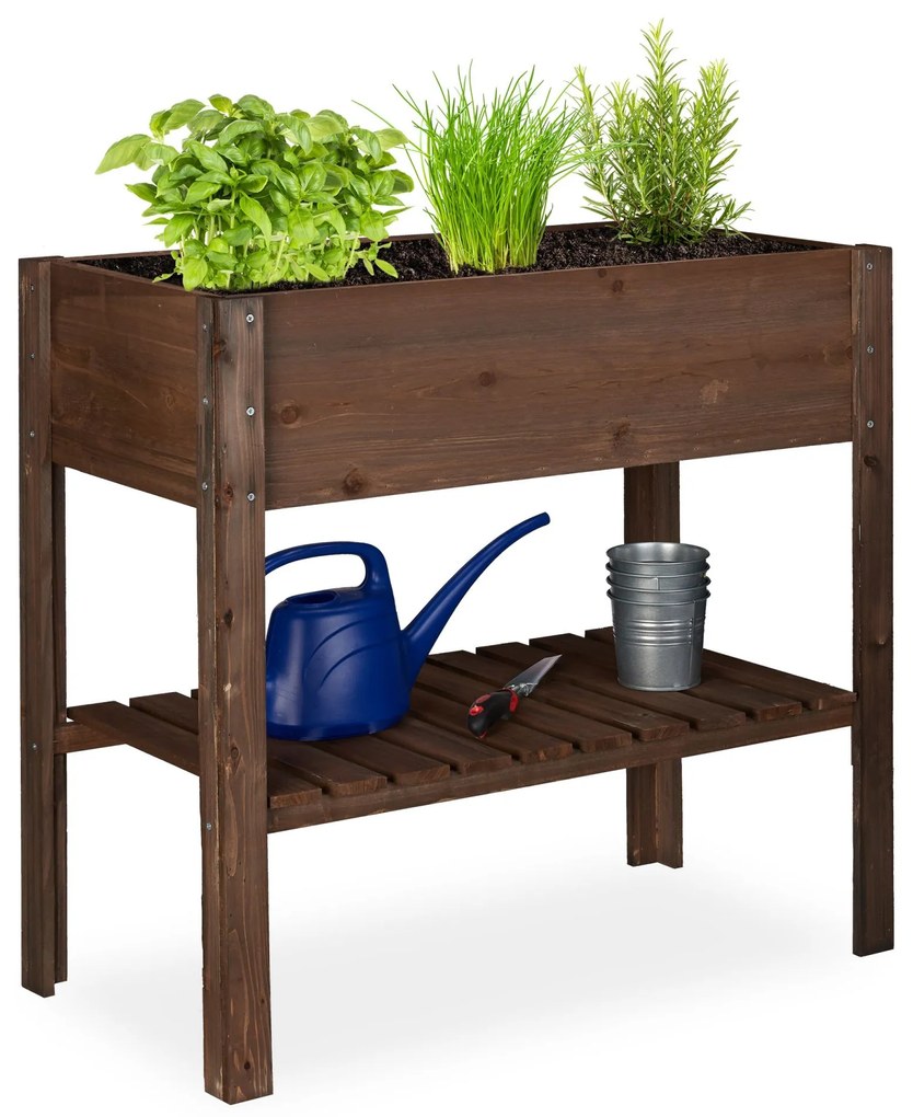 Vyvýšený záhon s úložným priestorom RD6320 tmavo- hnedá