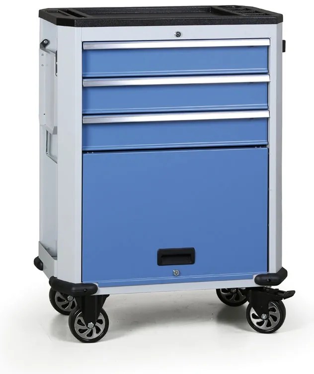 Pojazdný dielenský vozík na náradie EXPERT, 4 zásuvky, modrá