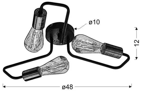 Prisadený luster HERPE 3xE27/60W/230V