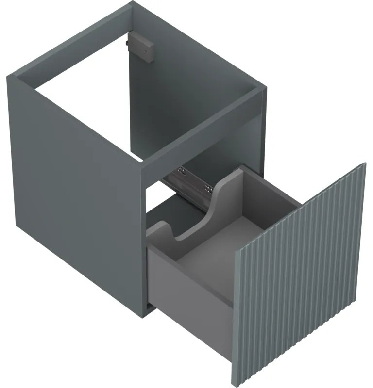 Mexen Rivel, kúpeľňová skrinka 40 cm, 1 zásuvka, drážkovaná, grafitová matná, 91A20-04047-1-BF66