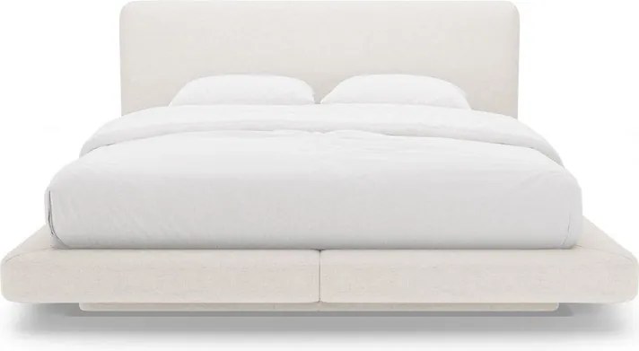 Béžová čalúnená dvojlôžková posteľ 160x200 cm Linea – Micadoni