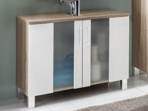 Kúpeľňová skrinka pod umývadlo Porto, dub sonoma/biela%