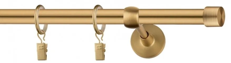 Dekorstudio Garniža jednoradová Luna zlatá 19mm Dĺžka: 420cm, Typ uchytenia: Držiak modern, Typ príslušenstva: Krúžky tiché so štipcami