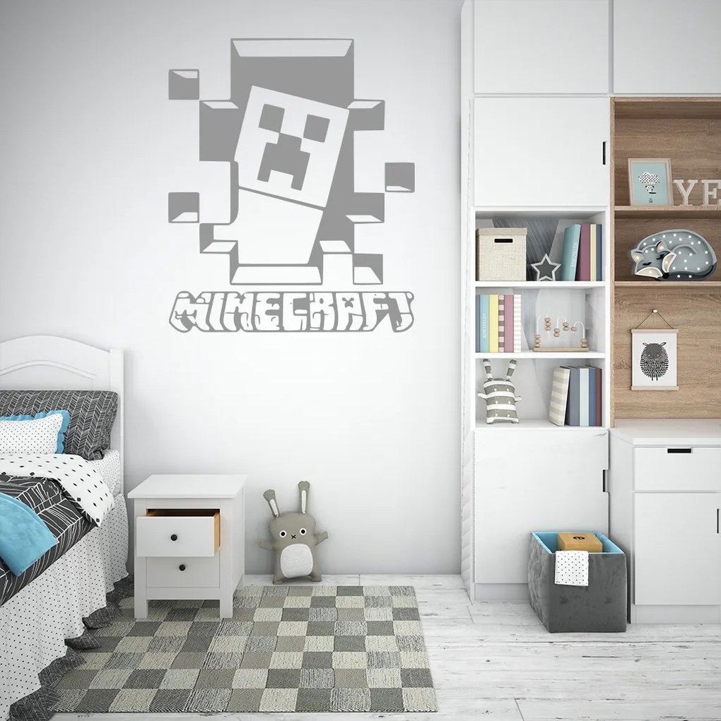 Veselá Stena Samolepka Minecraft hra Farba: oranžová, Veľkosť: 100 x 119 cm