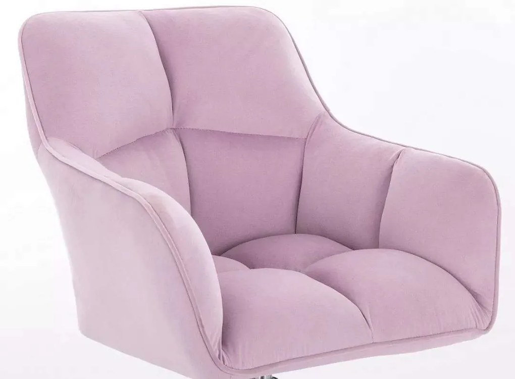 LuxuryForm DESIGN Kreslo AMALFI VELUR na čiernej podstave s kolieskami - levanduľa