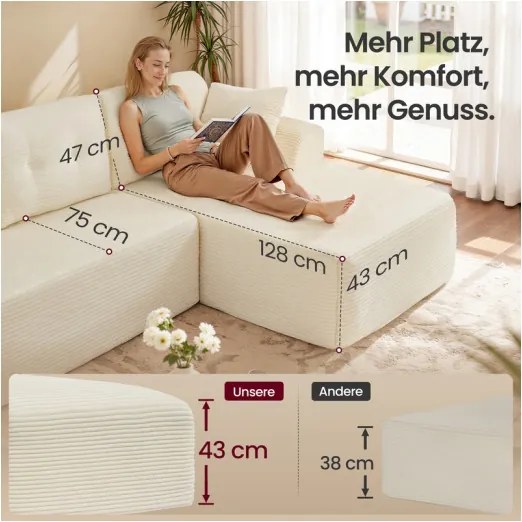 Modulárna rohová sedačka LCS184WD01 krémová