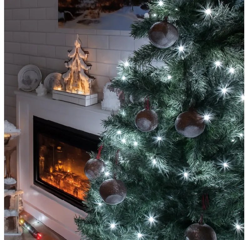 Vianočné svetielka vnútorné studená biela 100 LED