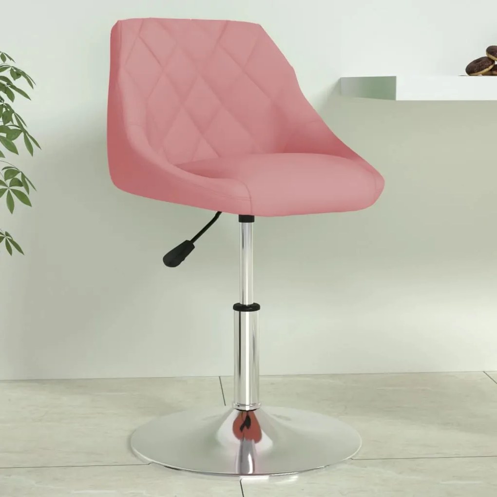 vidaXL Barová stolička ružová zamatová