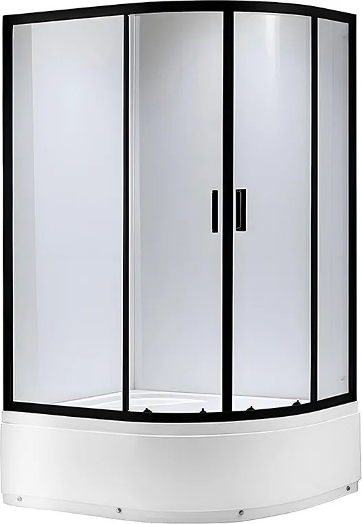 BPS-koupelny Asymetrický sprchový kút MAJA BL R 115x85 cm pravý, čierna/transparent v sete s hlbokou sprchovou vaničkou