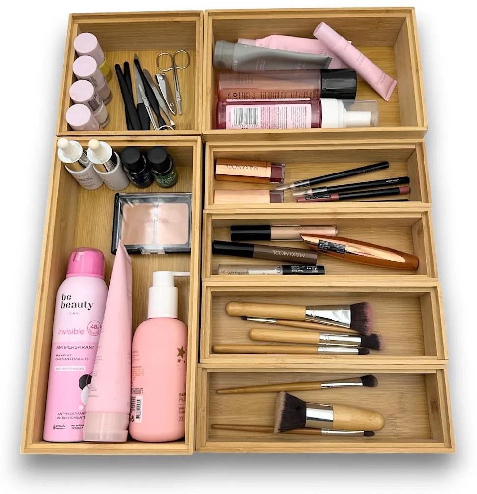 Zeller Present Súprava 7 ks bambusových organizérov do zásuvky, BAMBOOZ, 38 x 45 cm