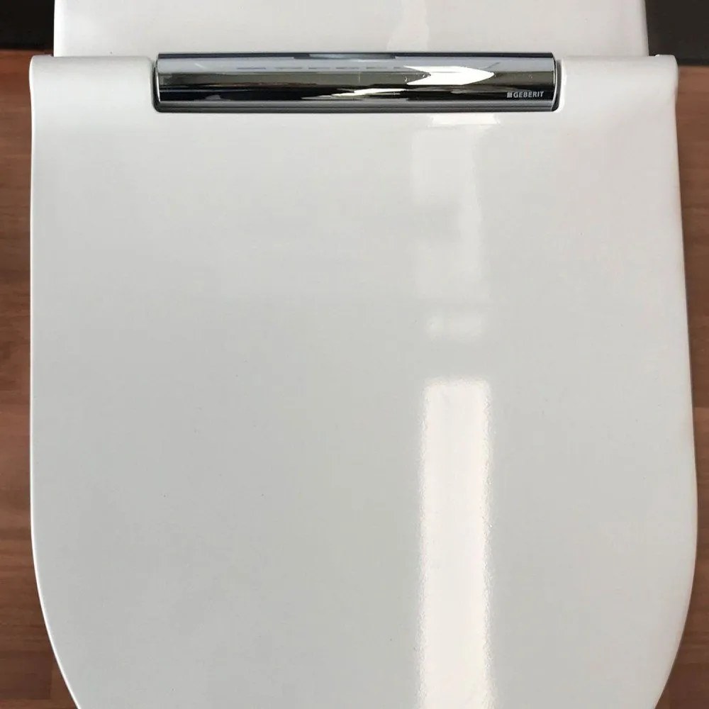 GEBERIT One závesné WC s hlbokým splachovaním, s technológiou TurboFlush, 370 x 540 mm + softclose WC sedátko, biela/lesklý chróm, s povrchovou úpravou KeraTect, 500.202.01.1