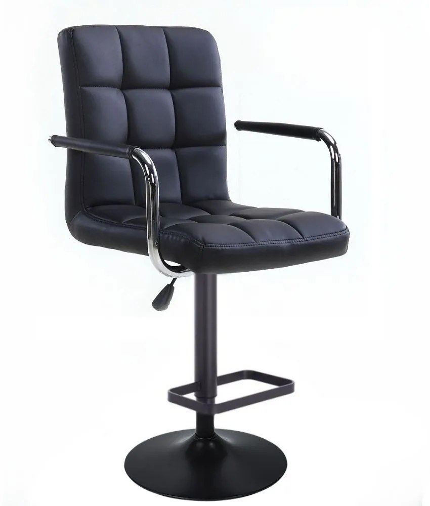 LuxuryForm DESIGN Barová stolička VERONA na čiernom tanieri - čierna