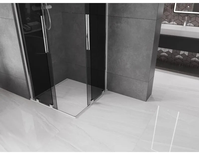 Mexen Velar Duo, sprchový kút s posuvnými dverami 90 x 90 cm, 8mm šedé sklo, chrómová, 871-090-090-42-01