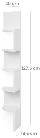 Rohová nástenná polica SNAKE biela