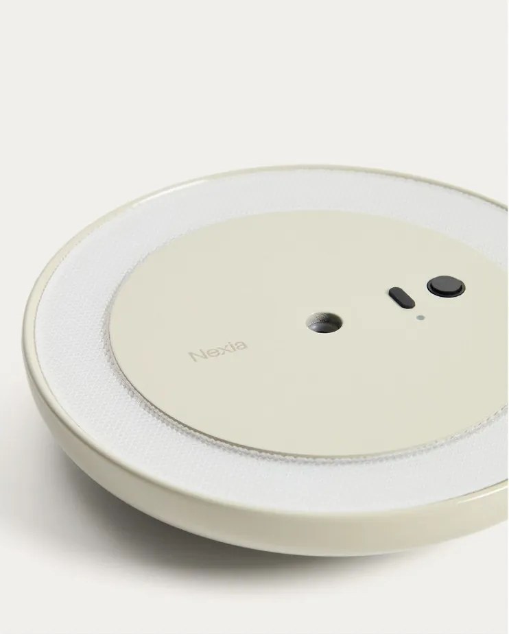 Sivá LED stmievateľná stolová lampa s kovovým tienidlom (výška 35 cm) Porte – Kave Home