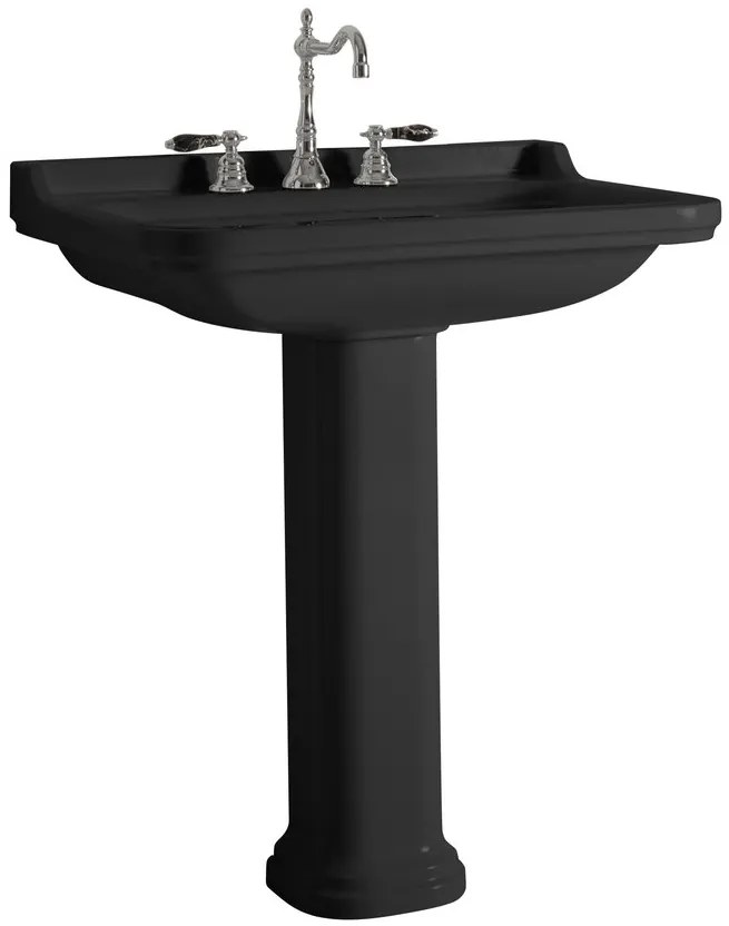 Kerasan Kerasan, WALDORF univerzálny keramický stĺp k umývadlam 60,80cm, čierna matná, 417031