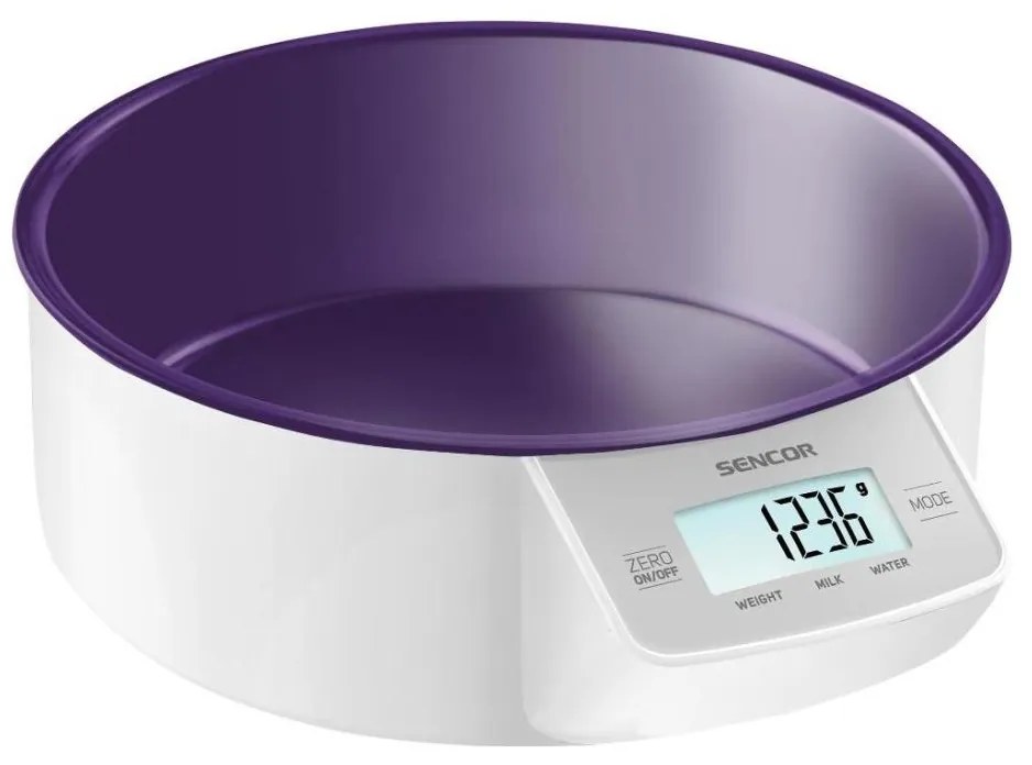 Sencor - Digitálna kuchynská váha 2xAAA biela/fialová