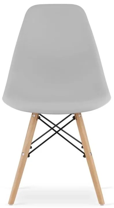 Set 4 stoličiek OSAKA sivé / čierne nohy