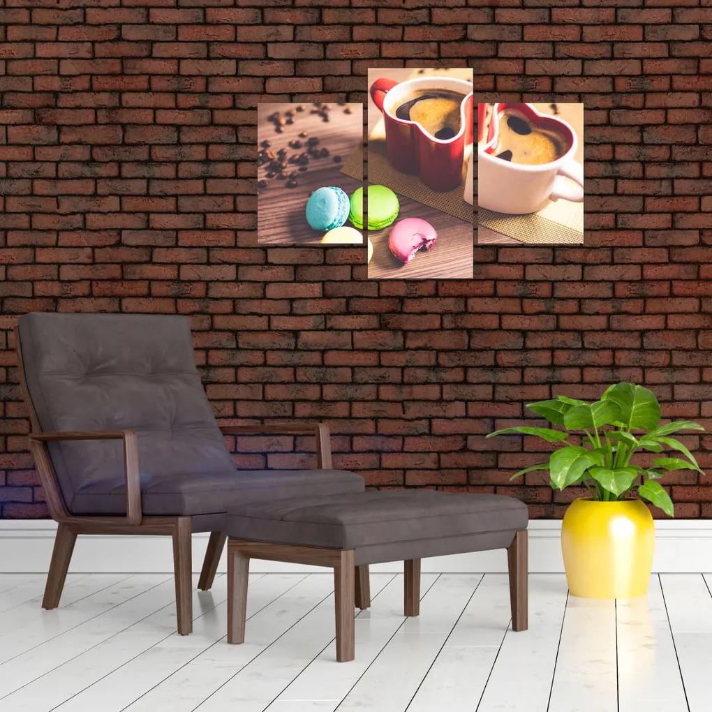 Obraz kávy a makronek (90x60 cm)