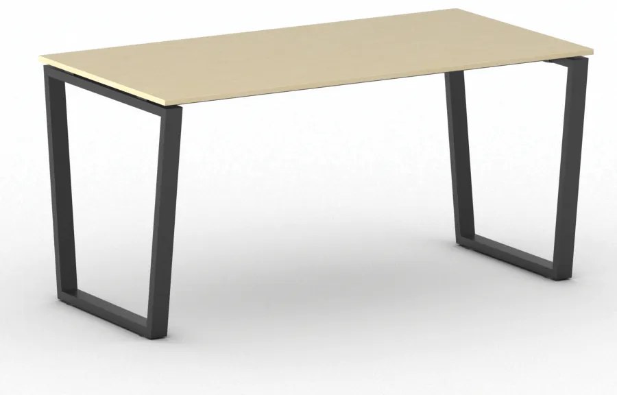 Kancelársky stôl PRIMO IMPRESS, 160x80 cm, čierna podnož, breza