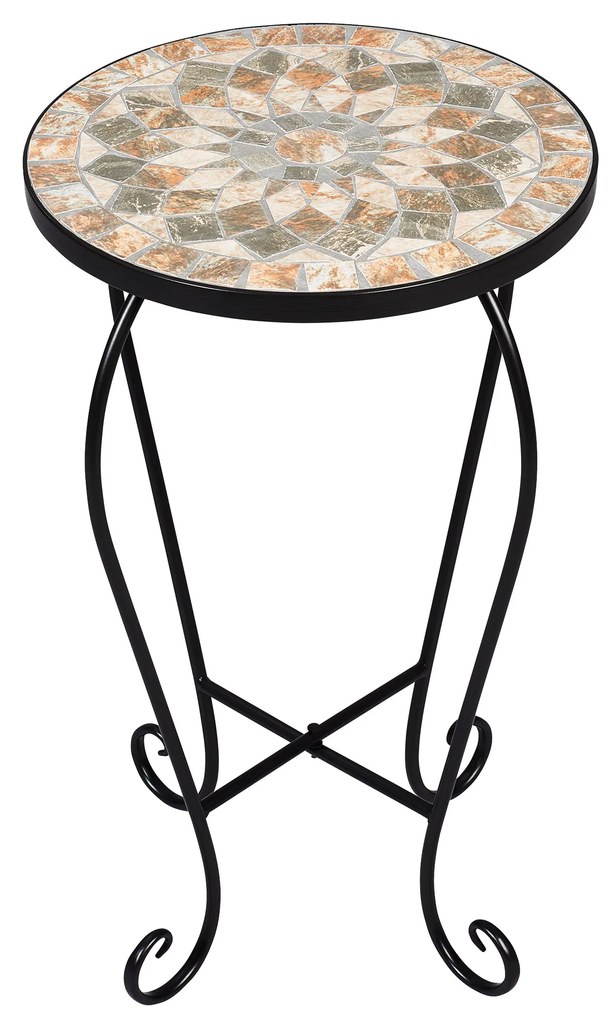 Livarno home Odkladací záhradný stolík s mozaikou (okrúhly)  (100373191)