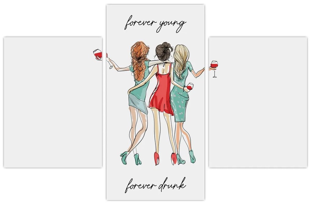 Obraz - Forever young, forever drunk (90x60 cm)