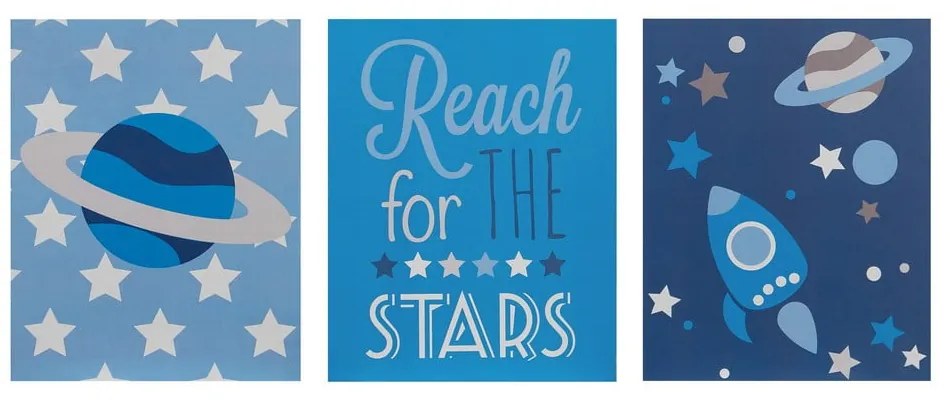 Detské obrázky v súprave 3 ks 16x20 cm Reach for the Stars – Premier Housewares