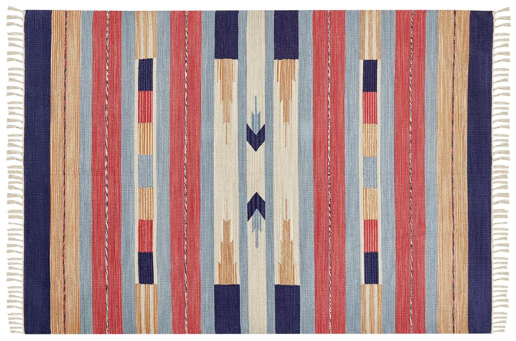 Bavlnený kelímový koberec 140 x 200 cm viacfarebný GANDZAK Beliani