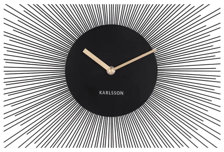 Čierne nástenné hodiny Karlsson Peony, ø 45 cm
