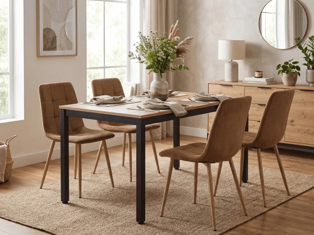 Hnedá zamatová stolička KARA