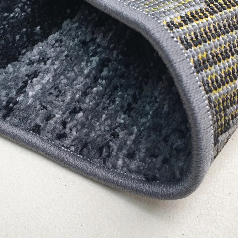 Spoltex, Kusový koberec Florida New 308-72 grey/black, 80x150, šedá, chodba / predsieň