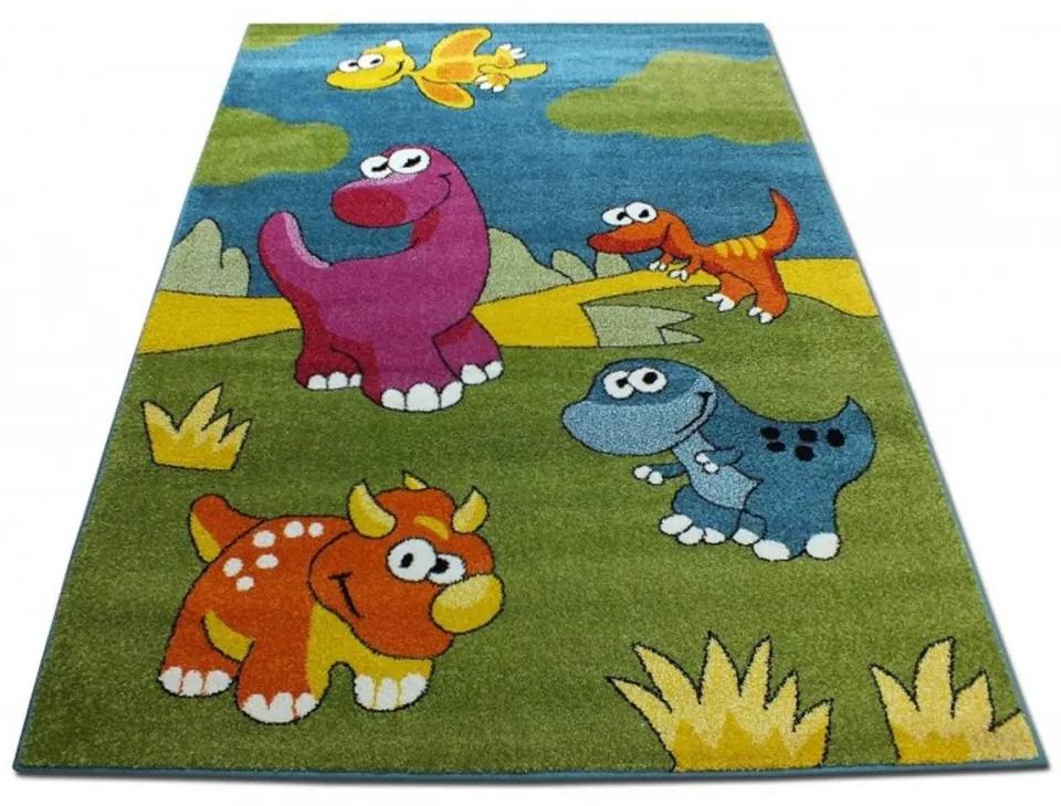 Detský koberec Dinosaury zelený, Velikosti 160x220cm