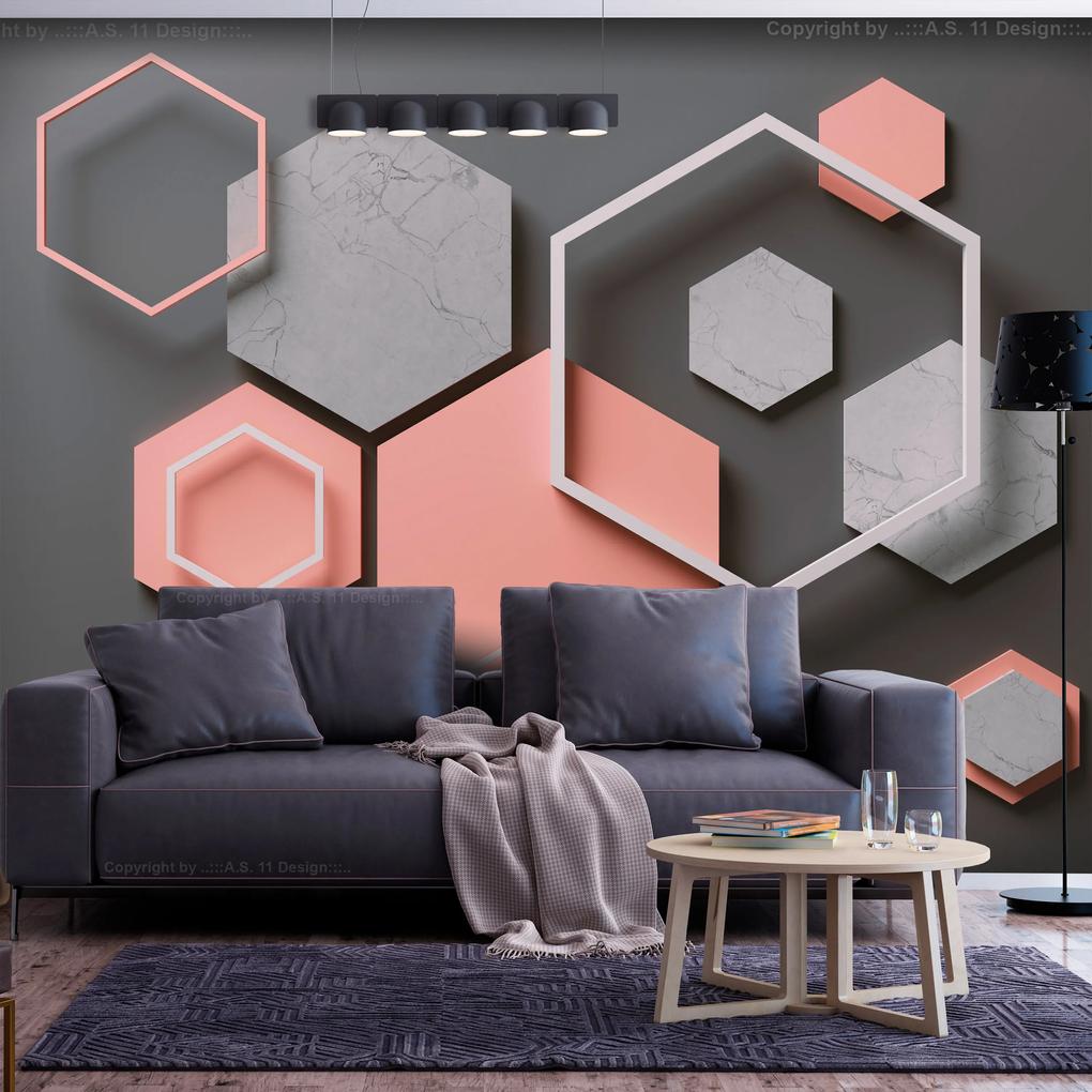 Artgeist Fototapeta - Hexagon Plan Veľkosť: 150x105, Verzia: Standard