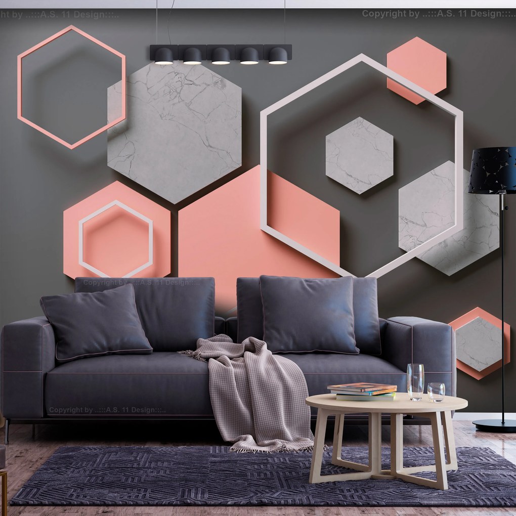 Artgeist Fototapeta - Hexagon Plan Veľkosť: 300x210, Verzia: Standard